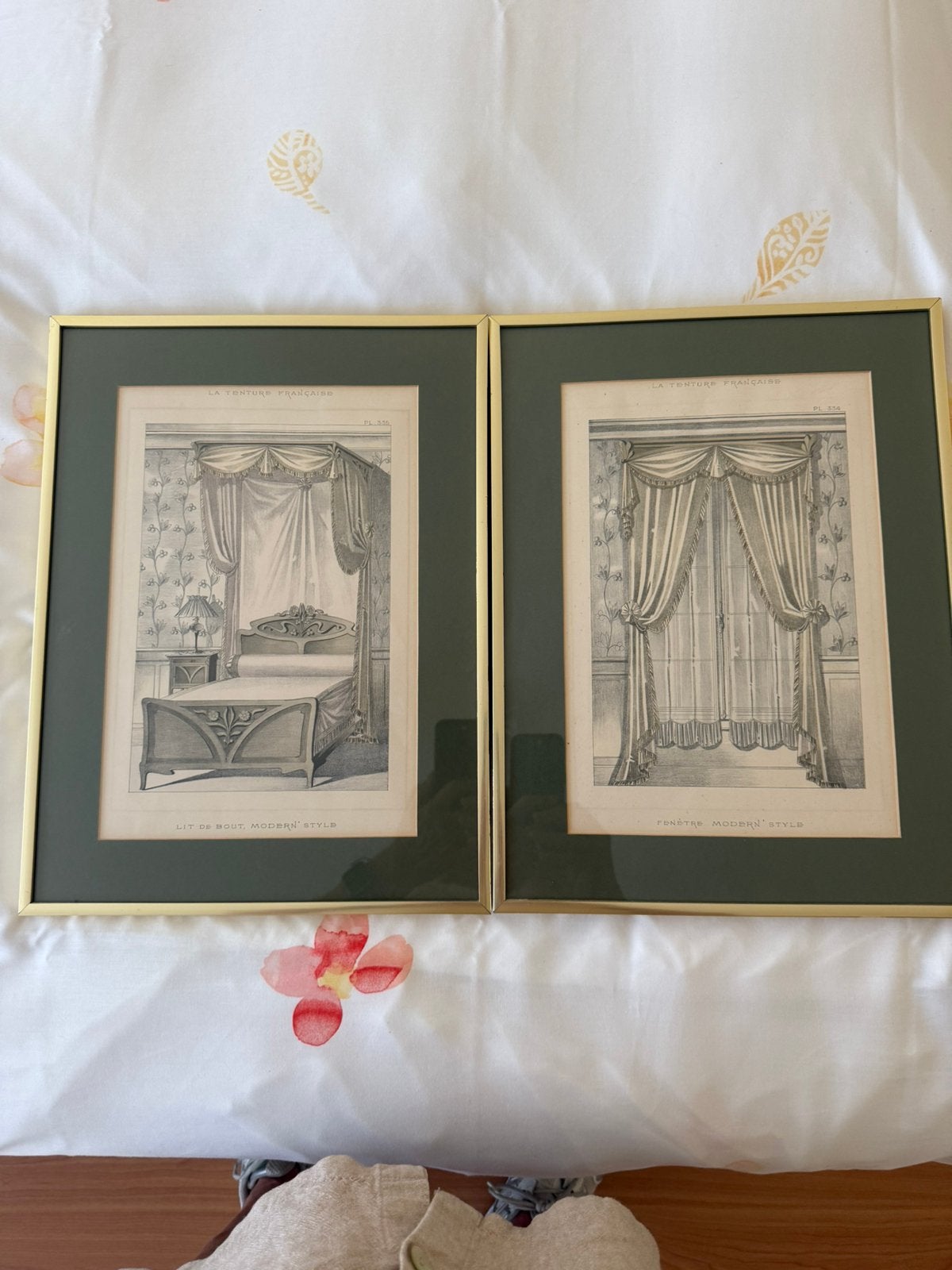 Antieke printen 19 e eeuw Art Nouveau periode, Ophalen, Tekening