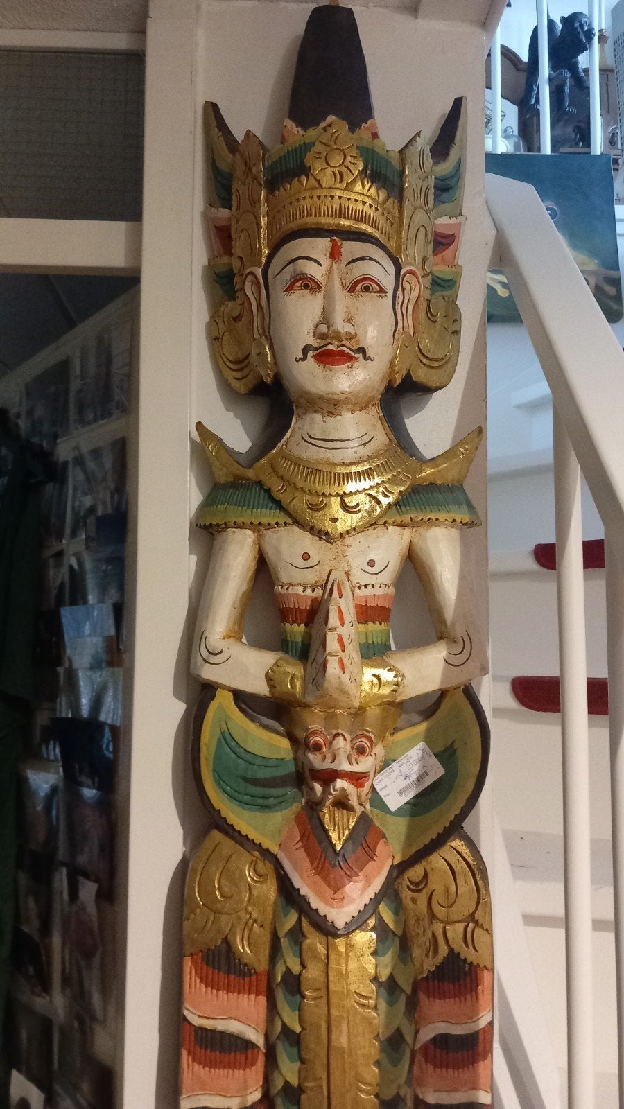 Handgesneden Balinese Houten Wanddecoratie Beeld, Antiek en Kunst, Ophalen