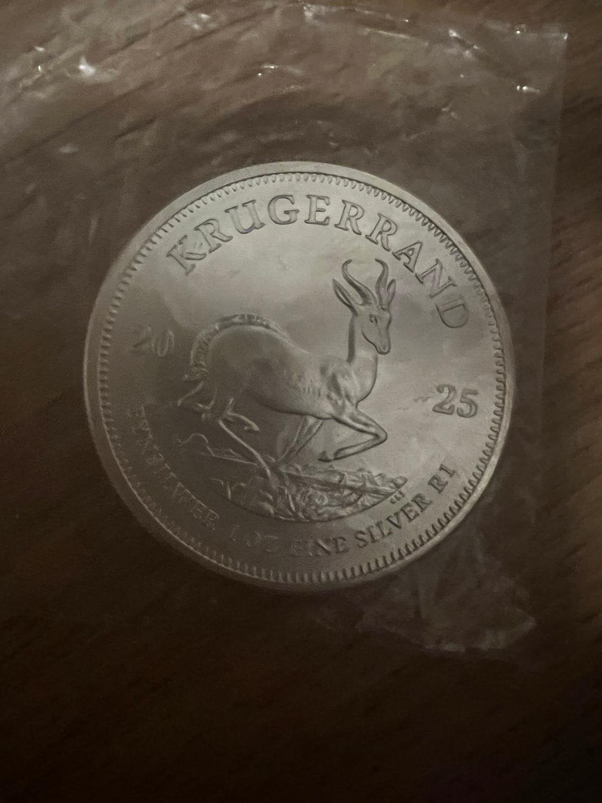 1 once munt zilver 31,1 gram Krugerrand 2025 1 OZ, Ophalen of Verzenden, Zilver