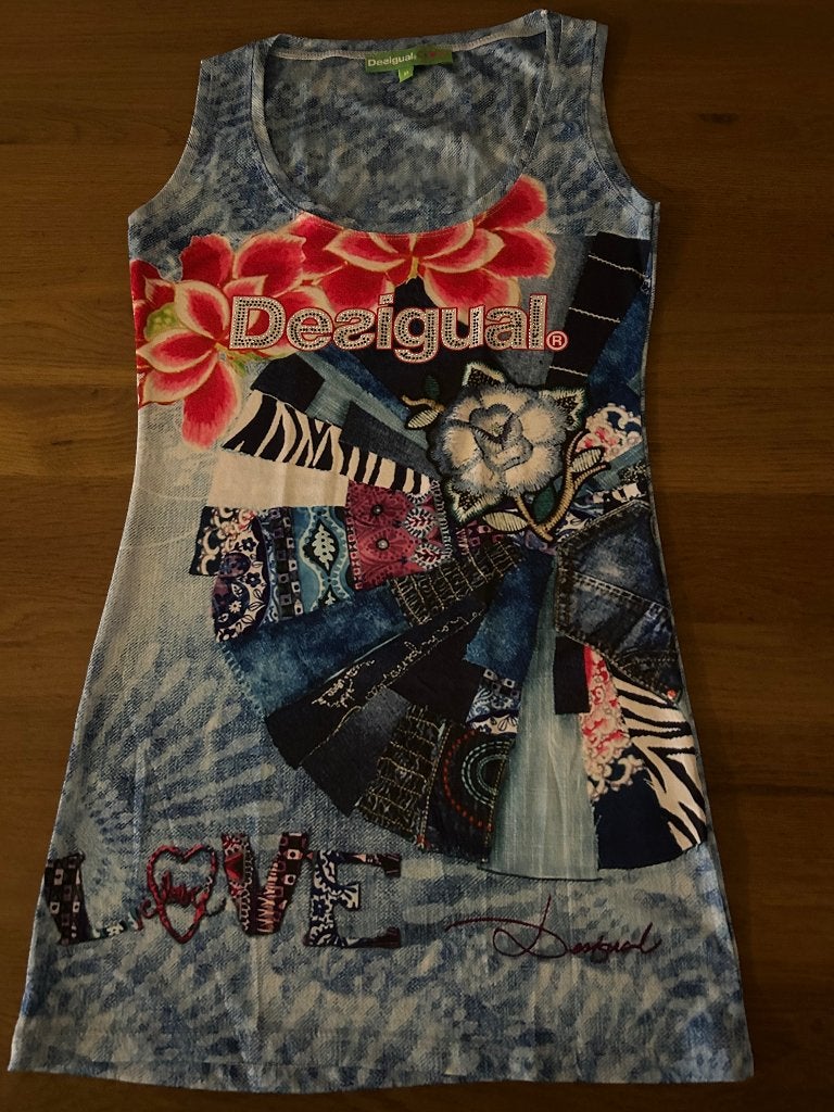 Desiqual zomerjurkje mt M (NIEUW), Maat 38/40 (M), Blauw, Nieuw, Ophalen of Verzenden