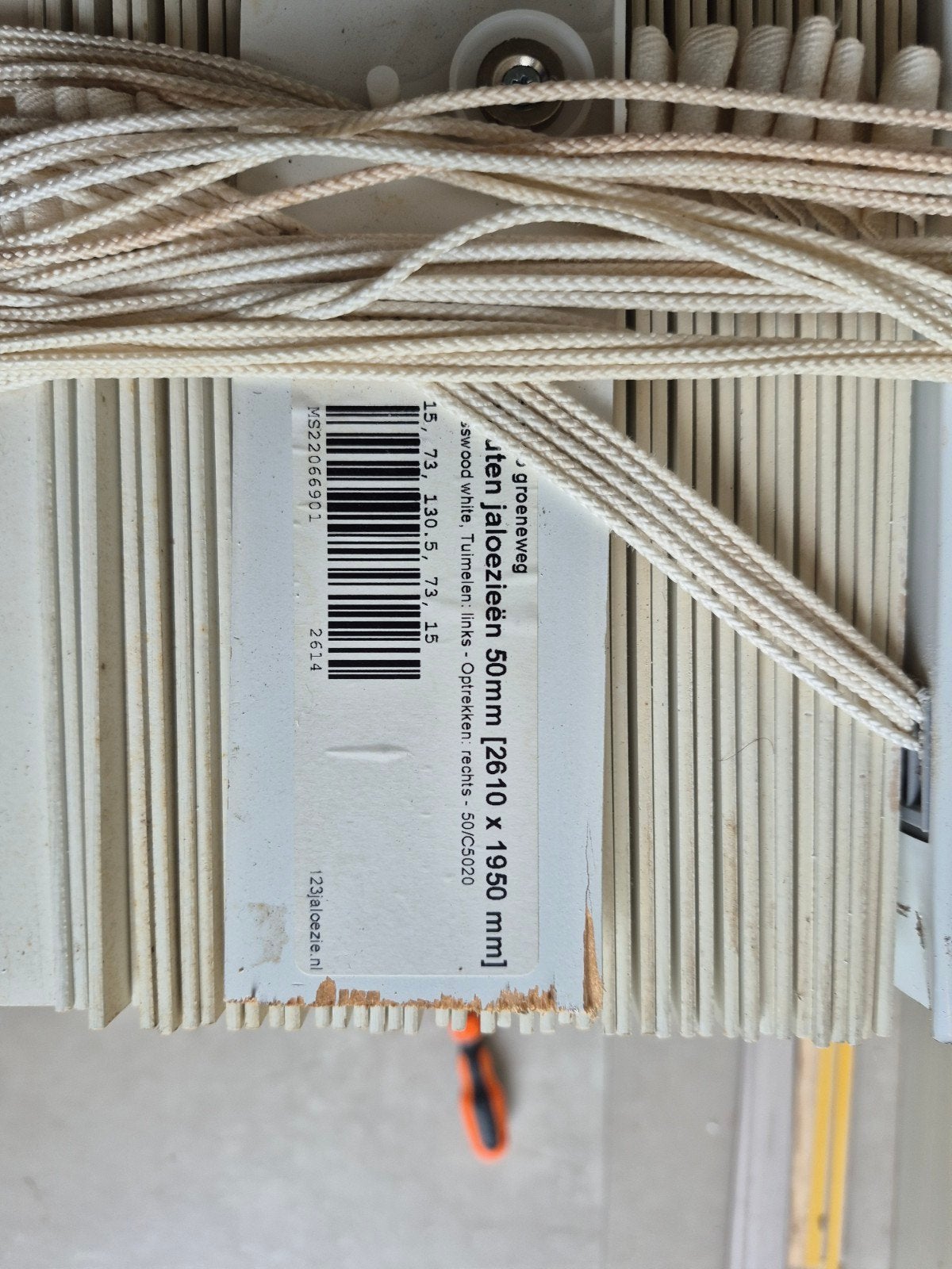 Houten jaloezieën 50mm - Wit (2610 x 1950 mm), Jaloezie, Wit, Hout, Nieuw