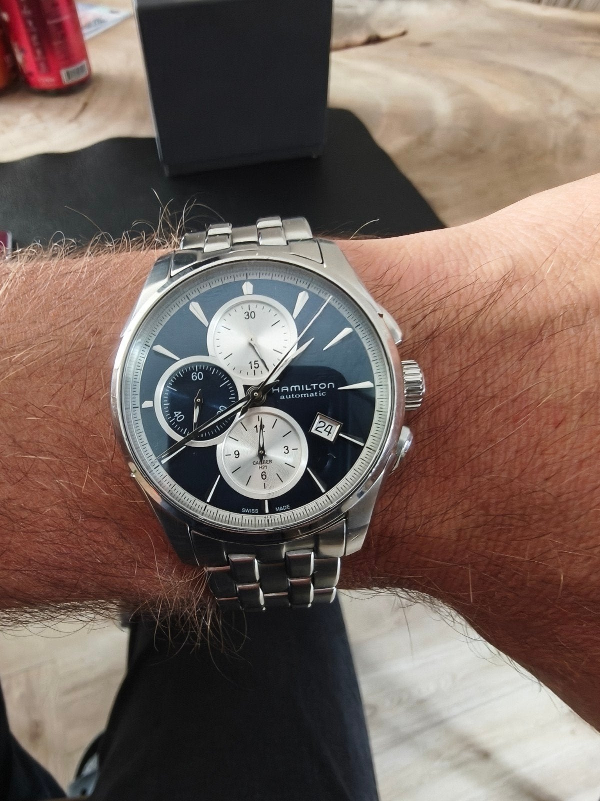Hamilton Automatic Chronograaf Herenhorloge, Sieraden, Tassen en Uiterlijk, Overige merken, Staal, Staal, Polshorloge