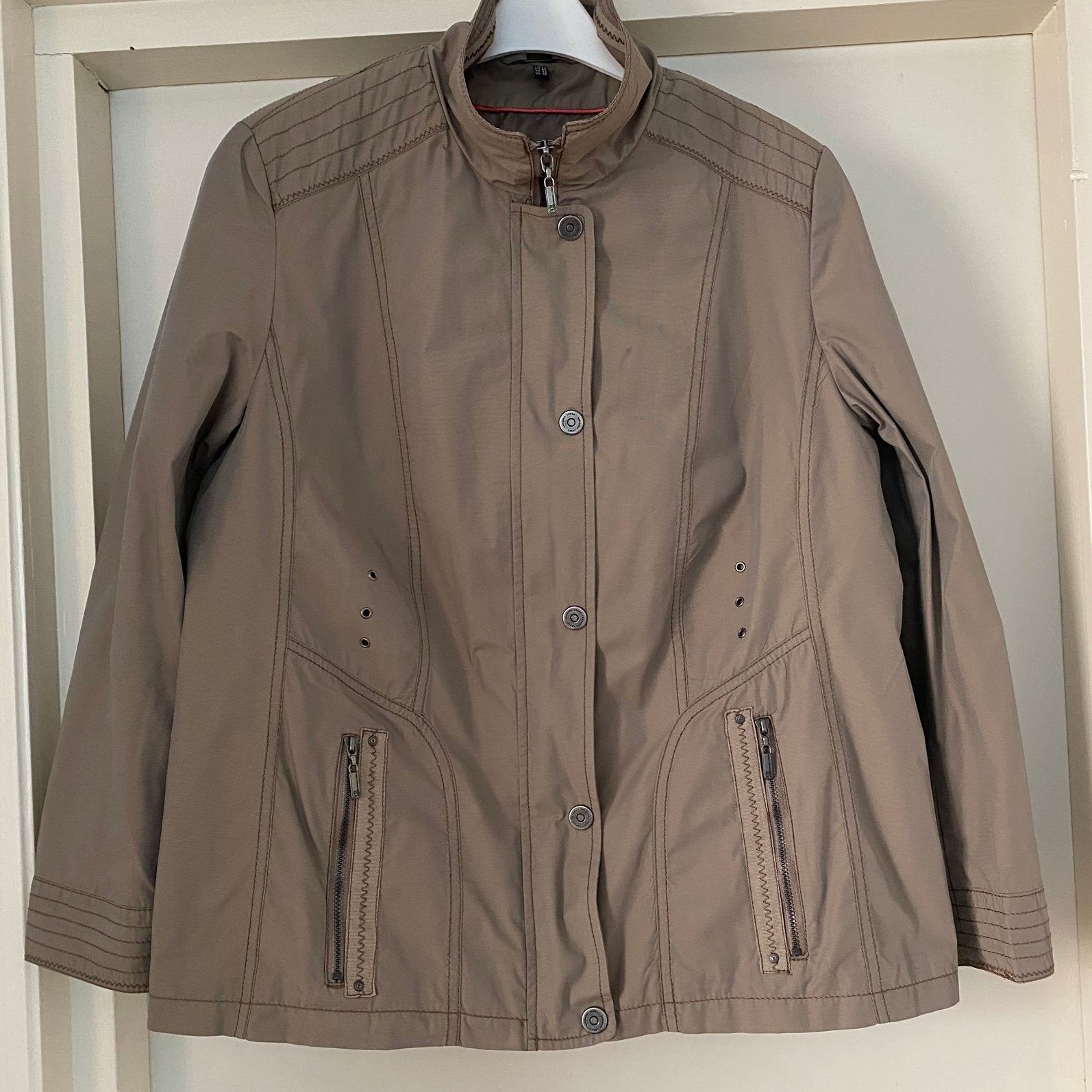 BARBARA LEBEK ZOMER JASJE TAUPE 44, Ophalen of Verzenden, Gedragen, Maat 42/44 (L), Bruin