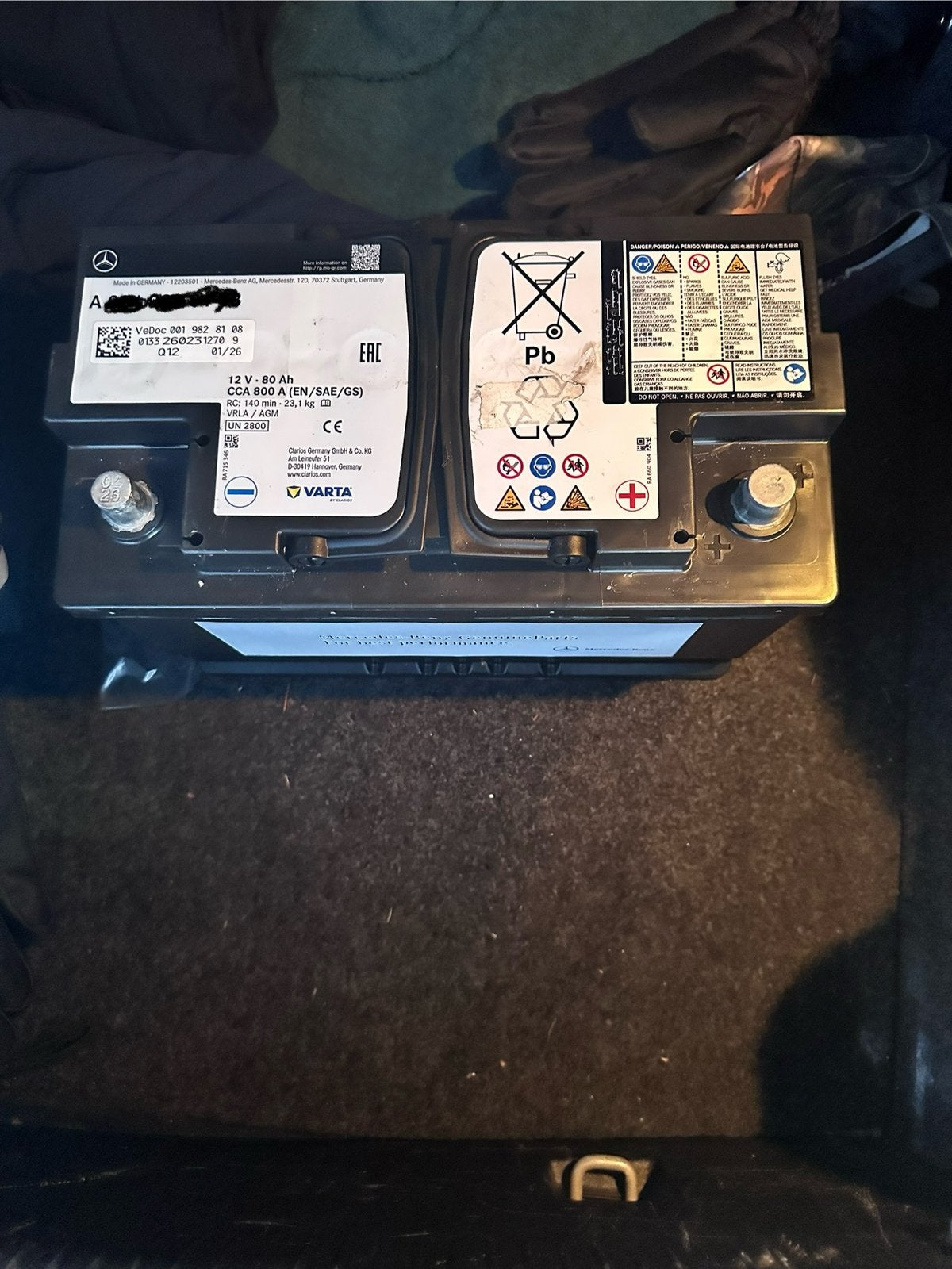 VARTA Accu  12V 80Ah, Auto-onderdelen, Accu's en Toebehoren, Mercedes-Benz, Gebruikt, Ophalen