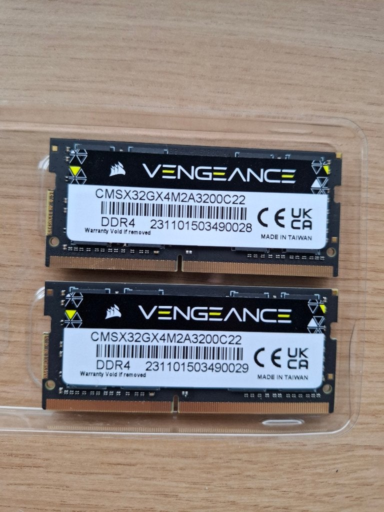 Vengeance 32GB (2x16) SO-dimm 3200 Mhz, Computers en Software, RAM geheugen, 32 GB, DDR4, Ophalen of Verzenden, Zo goed als nieuw