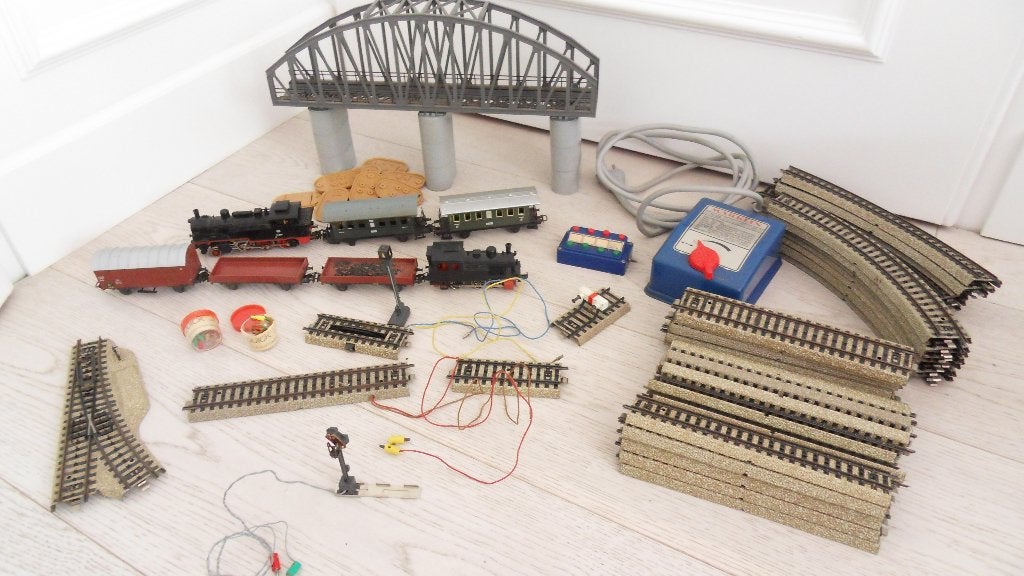 Marklin HO : Locomotief 3095 & 3029 & wagons Brug pijlers ea, Wisselstroom, Gebruikt, Locomotief, Ophalen of Verzenden