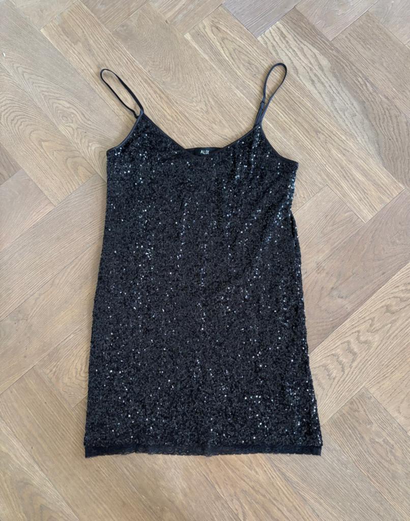 Pailletten jurkje alix thet label L/40, Maat 38/40 (M), Zwart, Ophalen of Verzenden, Zo goed als nieuw