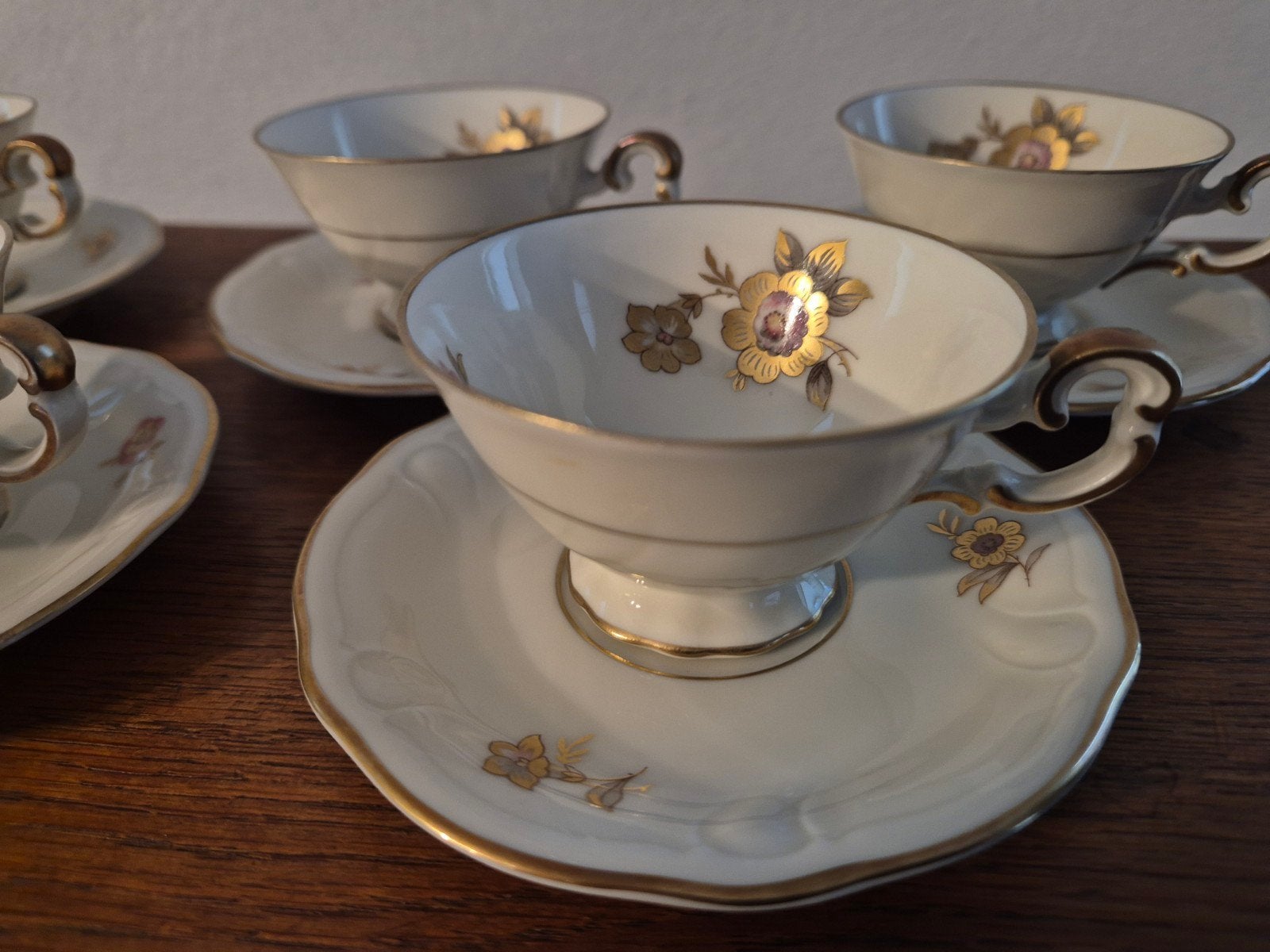 5 Antieke theekopjes van Hutschenreuther, Antiek en Kunst, Ophalen of Verzenden