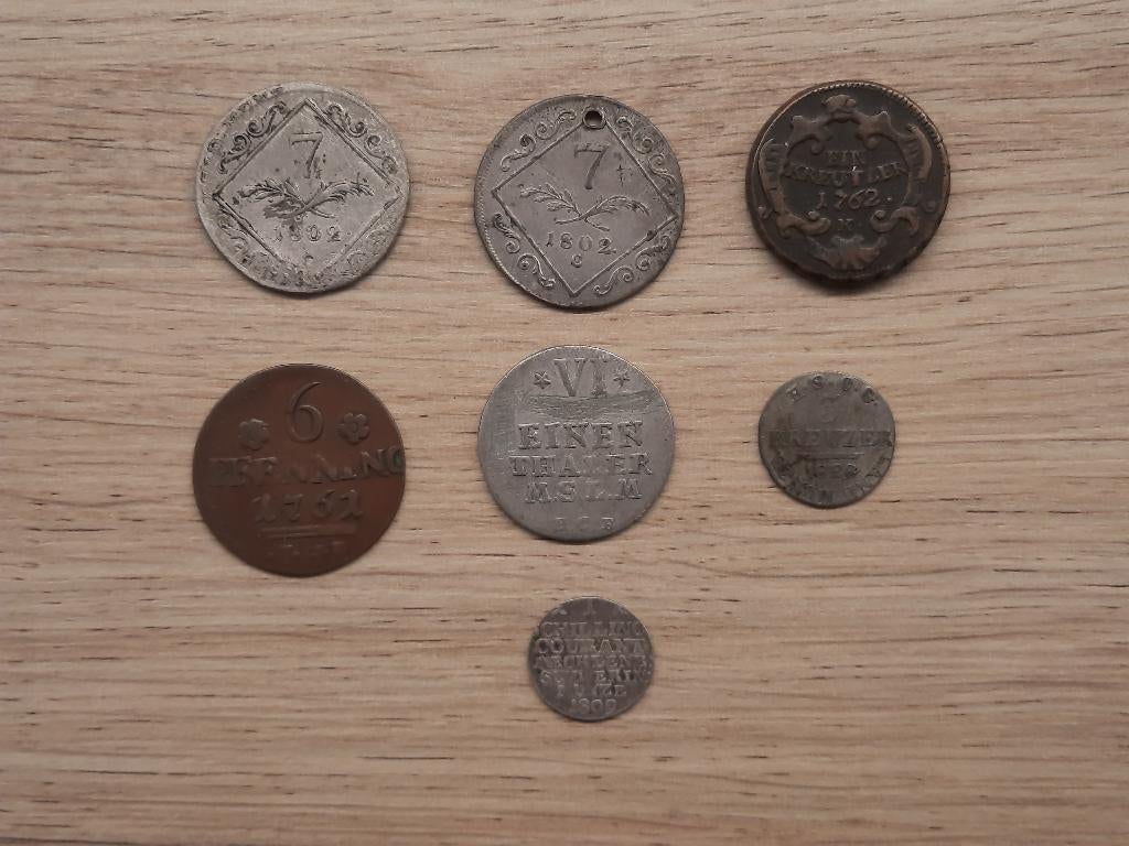 Lot 7 munten Duitse staten en Oostenrijk 1761 – 1828, Postzegels en Munten, Munten en Bankbiljetten | Verzamelingen, Verzenden