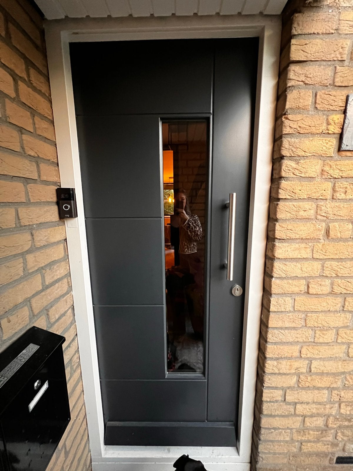 Z.g.a.n. Voordeur Albo model L.277 - Grijs met glas, 80 tot 100 cm, 215 cm of meer, Ophalen of Verzenden, Hout