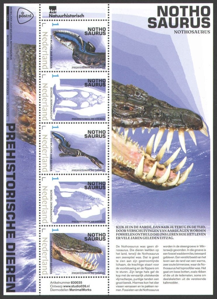 Postzegels Prehistorische dieren: Nothosaurus, Ophalen of Verzenden, Na 1940, Postfris