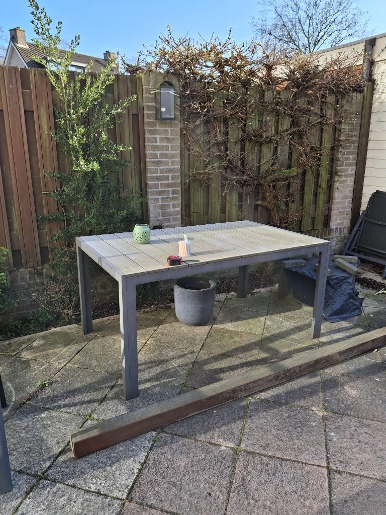 Tuintafel, Tuin en Terras, Tuintafels, Ophalen, Gebruikt, Rechthoekig, Metaal