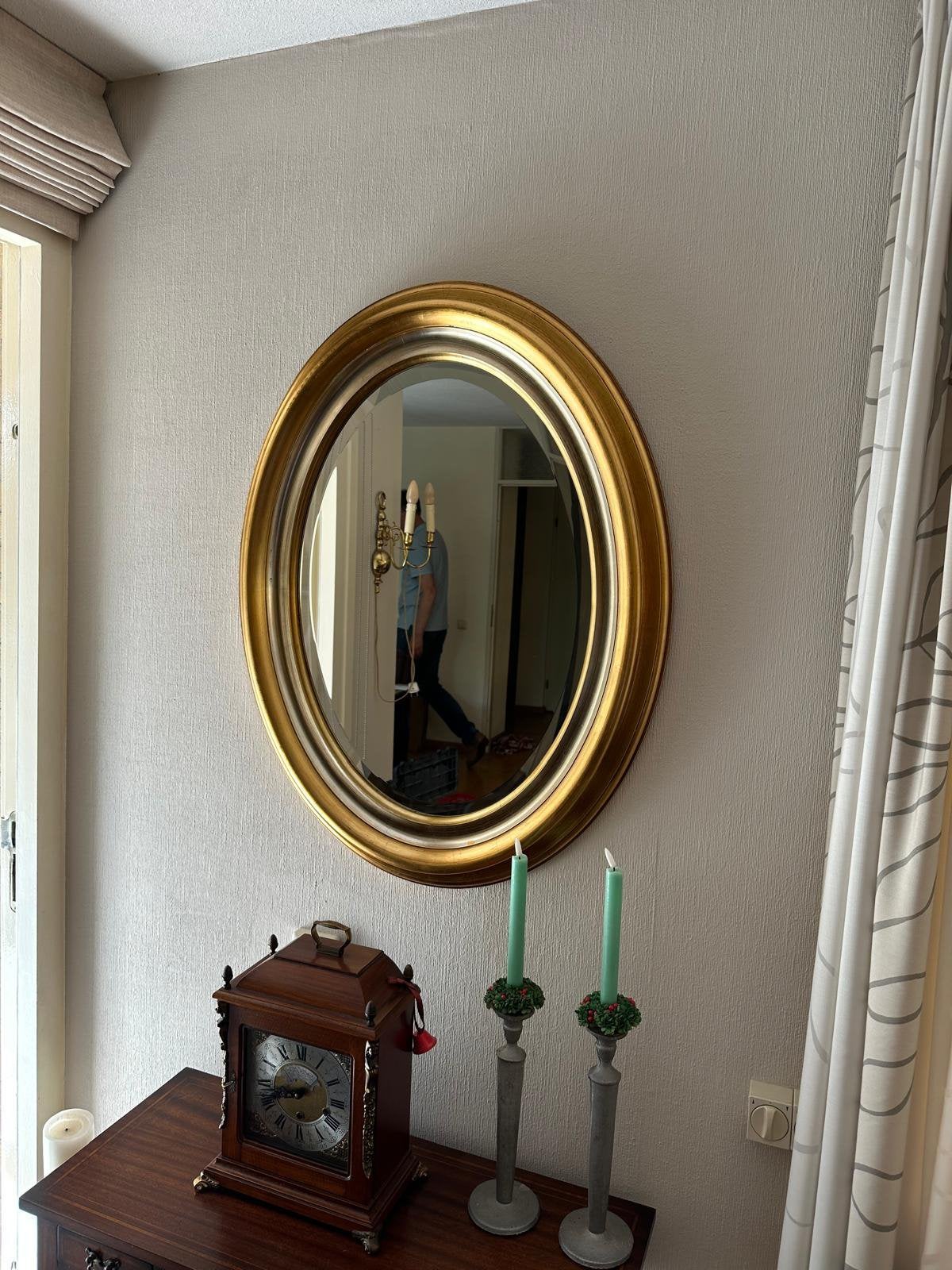 Te koop aangeboden  mooie spiegel, Ophalen of Verzenden, Rechthoekig, 50 tot 100 cm, Minder dan 100 cm