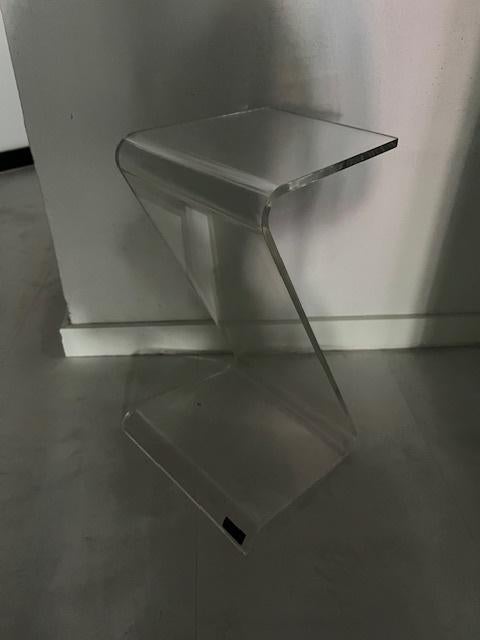 Vintage design jaren 80 Celeste lucite bijzettafeltje, Huis en Inrichting, Tafels | Bijzettafels, Ophalen, Kunststof, Gebruikt