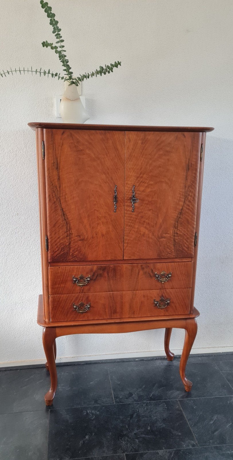 Prachtige vintage Queen Anne cocktail kast, Ophalen, Gebruikt, 25 tot 50 cm, Minder dan 100 cm