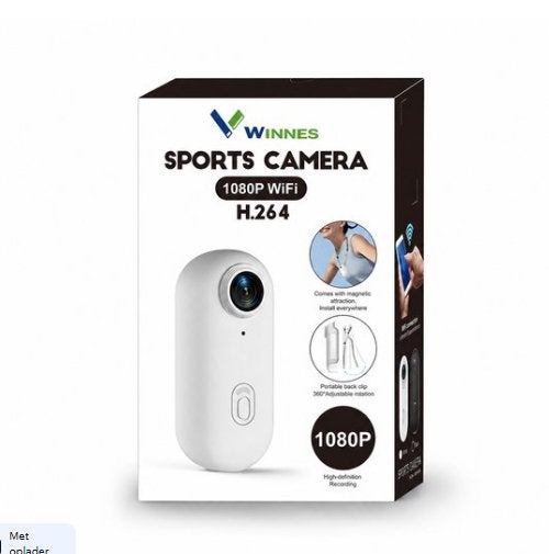 WINNES Mini Action Camera 1080P HD - WiFi Sportcamera, Ophalen of Verzenden, Nieuw, Overige merken