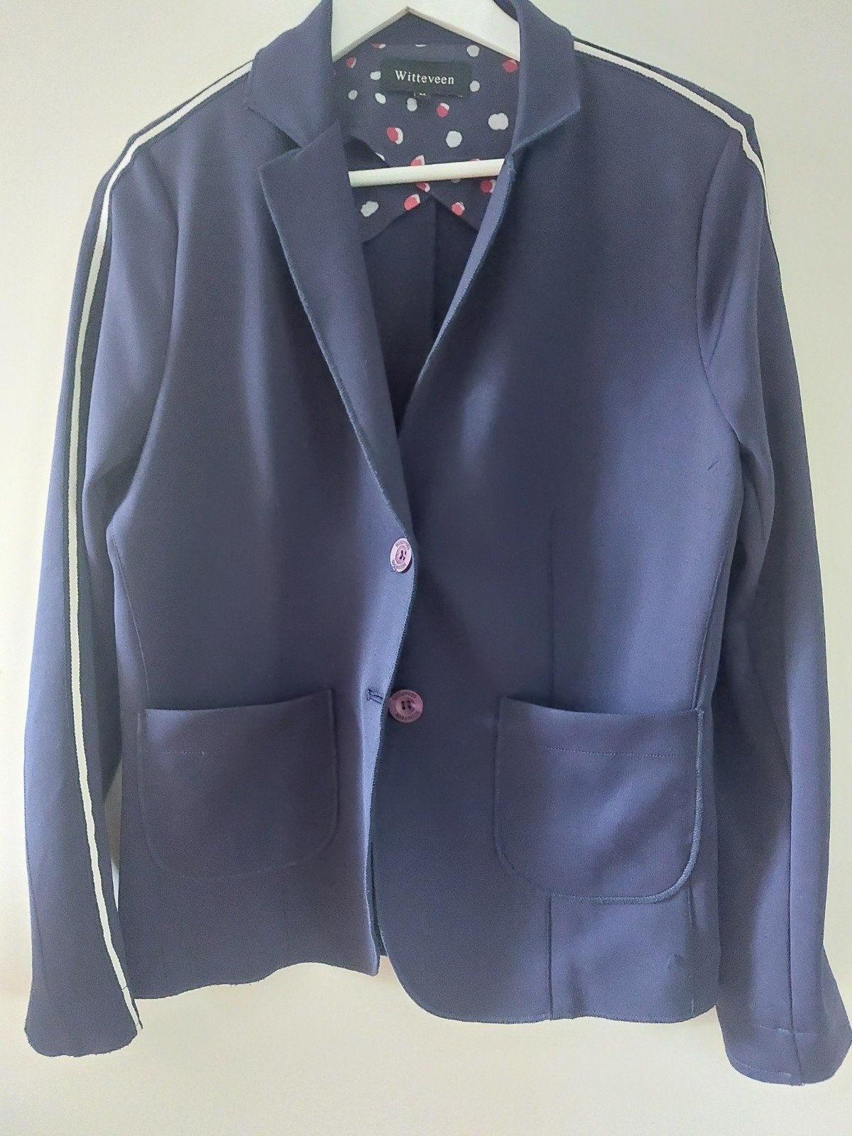 Witteveen Jasje Maat M - Donkerblauw met stippenvoering, Kleding | Dames, Maat 38/40 (M), Blauw, Ophalen of Verzenden, Zo goed als nieuw
