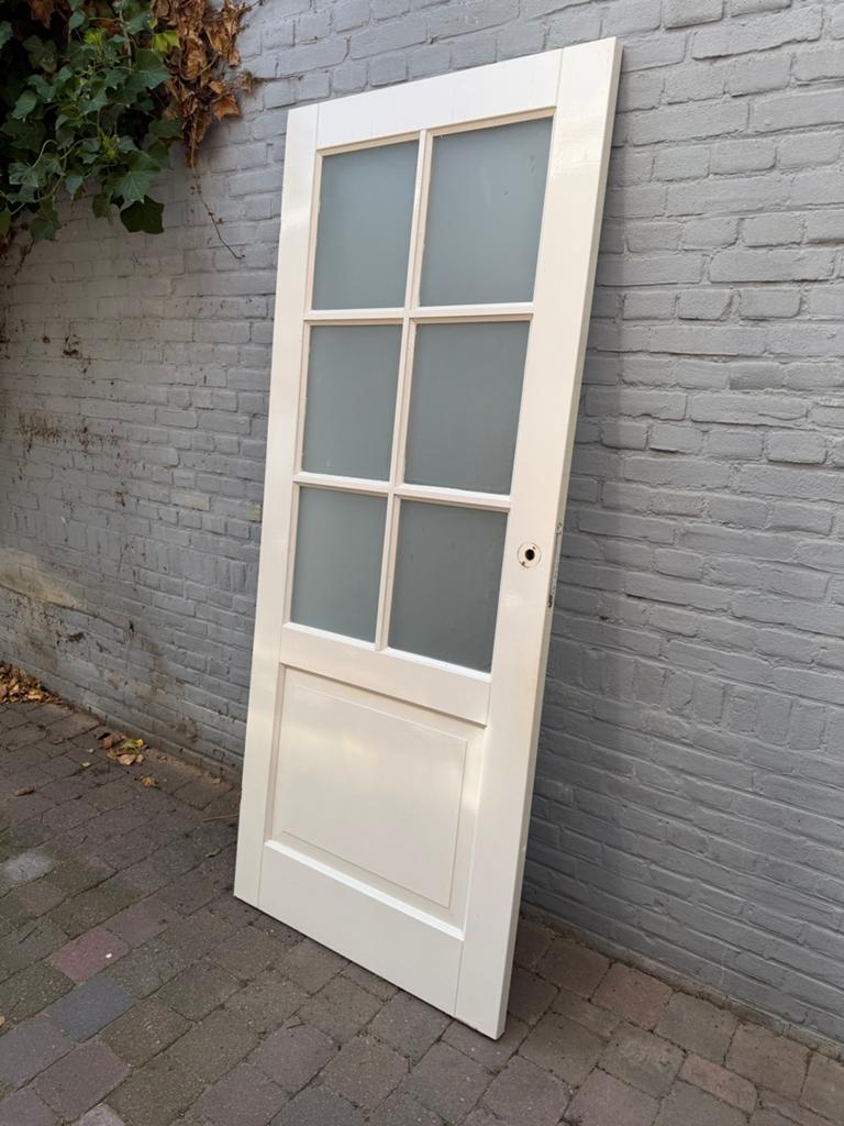 Binnendeur met matglas, Doe-het-zelf en Verbouw, Deuren en Horren, Ophalen, Gebruikt, 80 tot 100 cm, Binnendeur