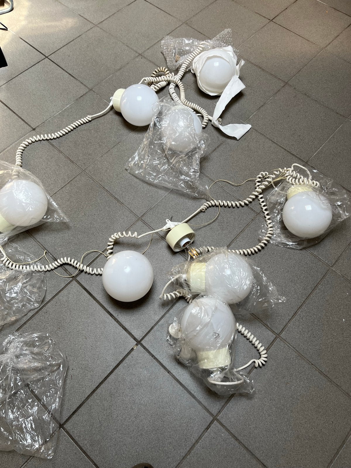 Party lichtslinger met 8 LED bollen, Ophalen, Gebruikt, Kunststof, Wit