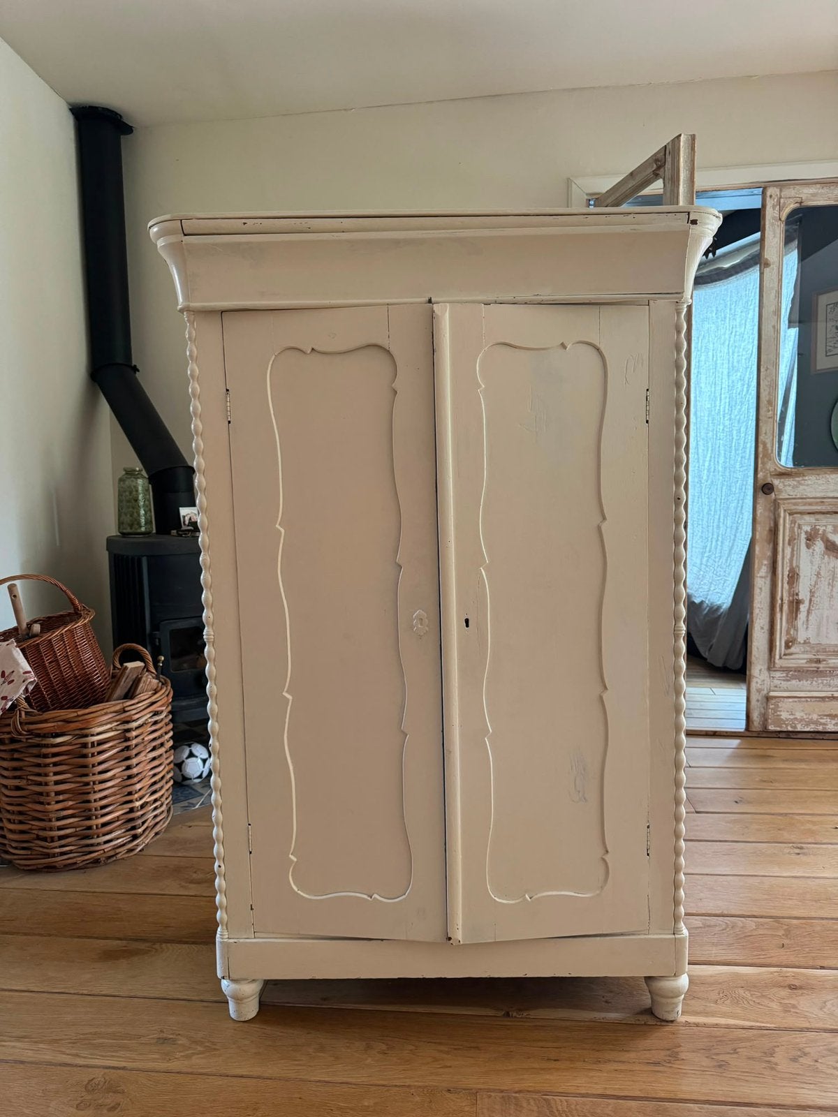 Antieke brocante meidenkast Biedermeier, Brocante antiek vintage, 150 tot 200 cm, 25 tot 50 cm, Gebruikt