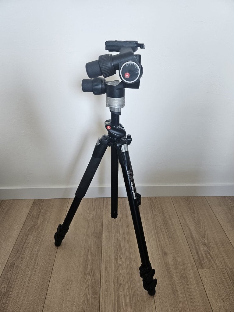 Manfrotto 405 Pro Geared Head | Manfrotto 055PROB Statief, Ophalen, Gebruikt, Driepoot, 175 cm of meer