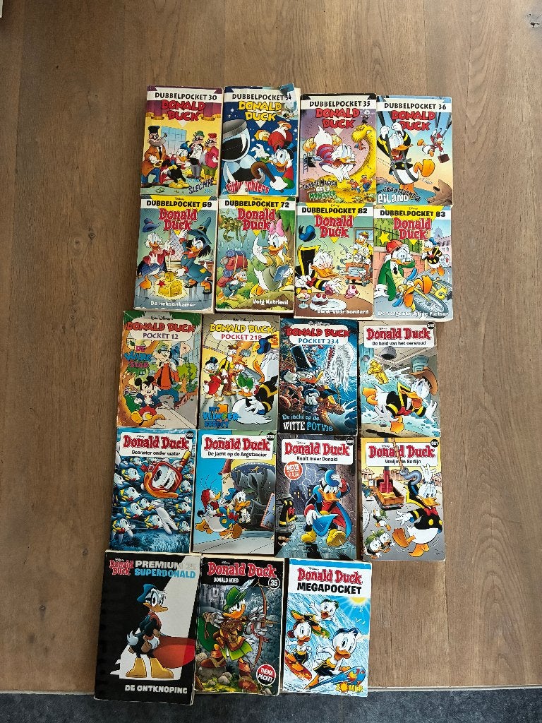 19 donald duck pockets, Boeken, Stripboeken, Gelezen, Meerdere stripboeken, Ophalen of Verzenden