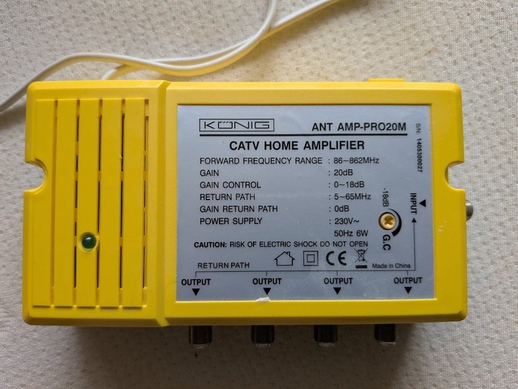 König ANT AMP-PRO20M CATV Home Amplifier, Audio, Tv en Foto, Ophalen of Verzenden, Zo goed als nieuw, Minder dan 2 meter
