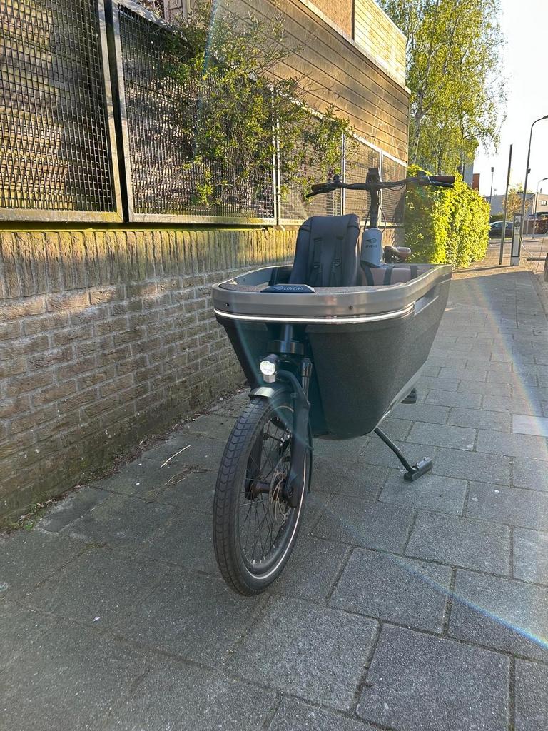 Lovens bakfiets 65 auto silver/bruin met accessoires, Gebruikt, Elektrisch, 2 kinderen, Schijfrem