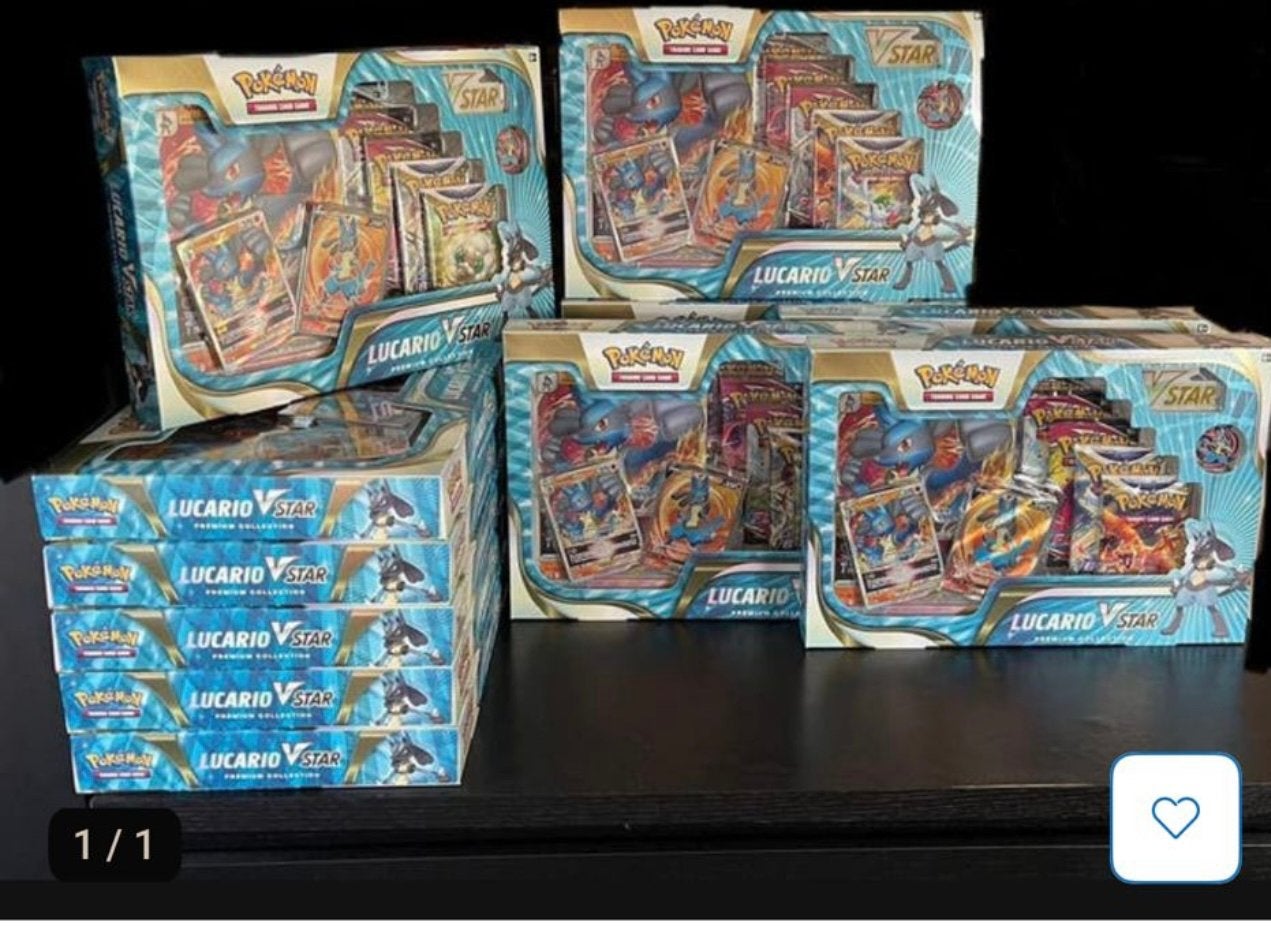 Pokémon Lucario VSTAR Premium Collection, Ophalen of Verzenden, Zo goed als nieuw, Foil