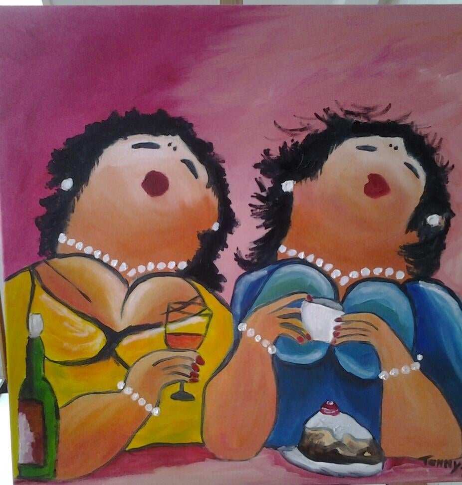 Dikke dames, Antiek en Kunst, Ophalen of Verzenden