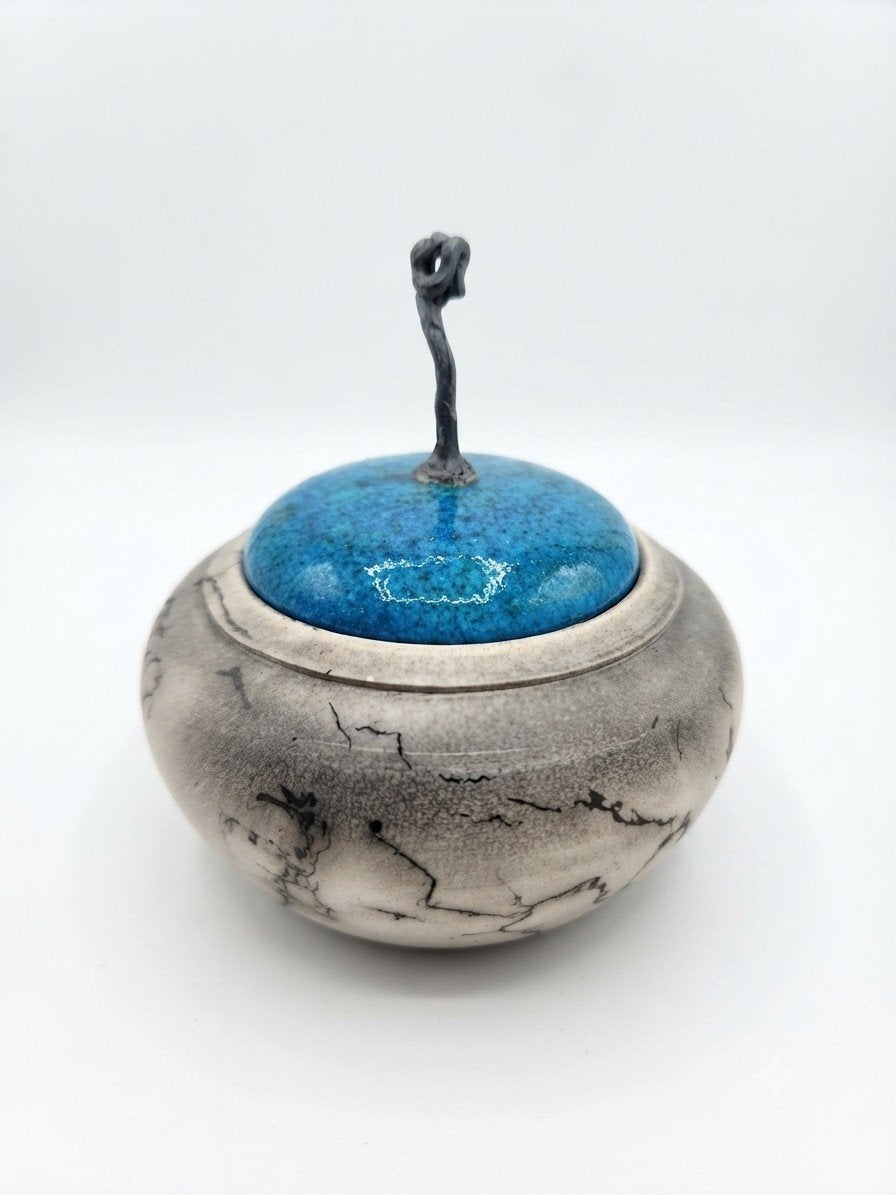 Unieke handgemaakte keramische pot met deksel, Antiek en Kunst, Antiek | Keramiek en Aardewerk, Ophalen of Verzenden