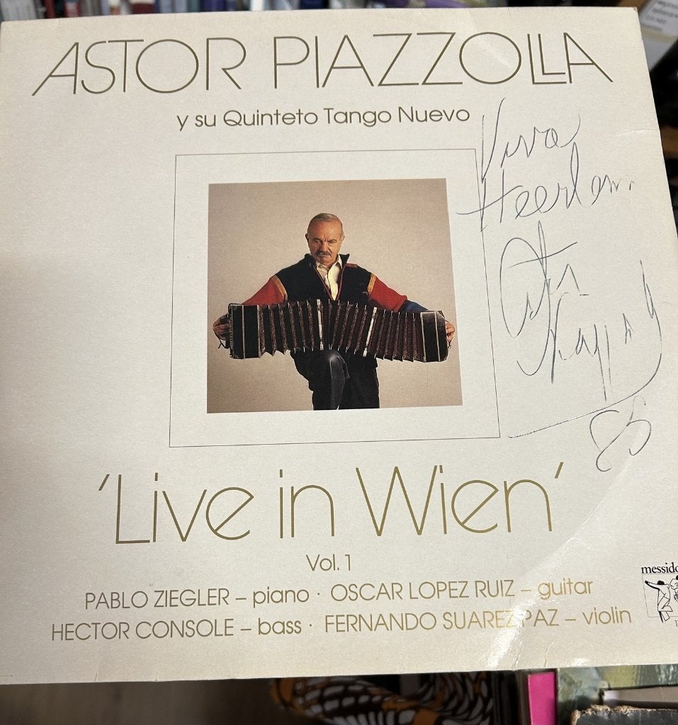 Astor Piazzolla: Live in Wien (gesigneerde lp), Ophalen of Verzenden, Gebruikt, 12 inch