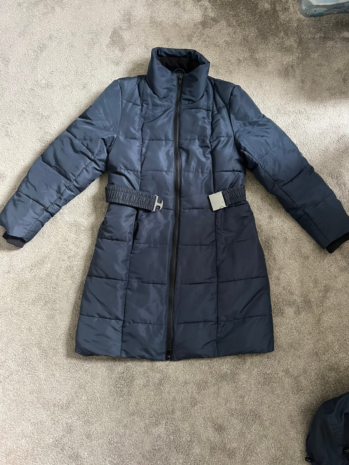 Zwangerschapsjas, Ophalen of Verzenden, Zo goed als nieuw, Maat 38/40 (M), Blauw