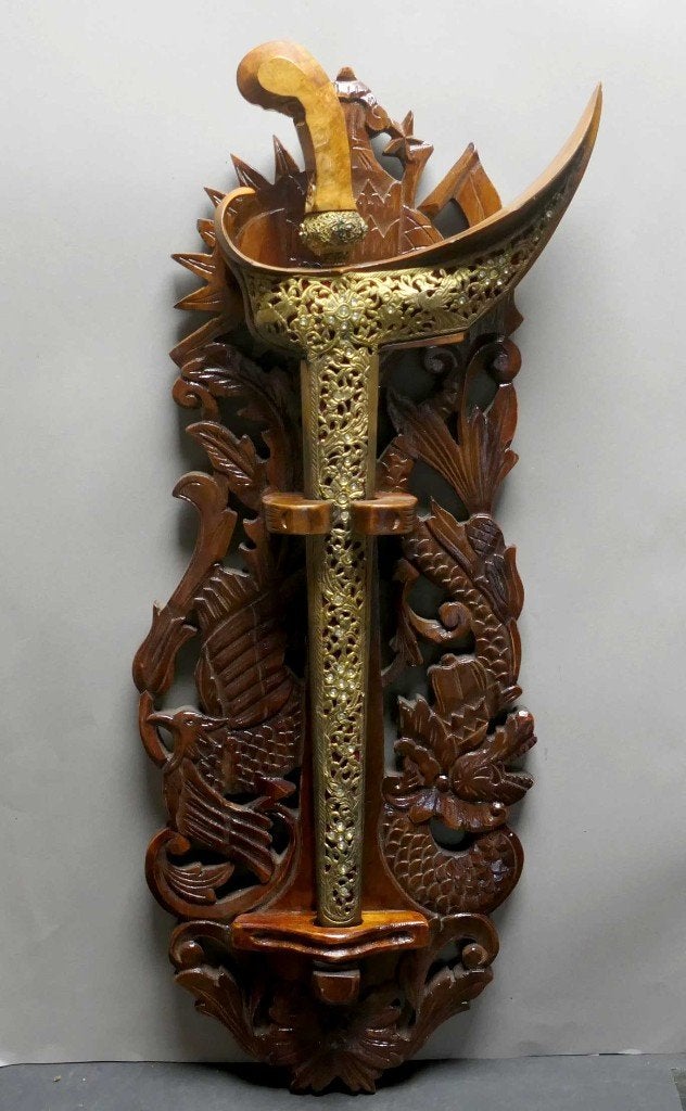 Blawong BQ1 Keris houder Kris standaard krisbord Naga draak, Ophalen of Verzenden