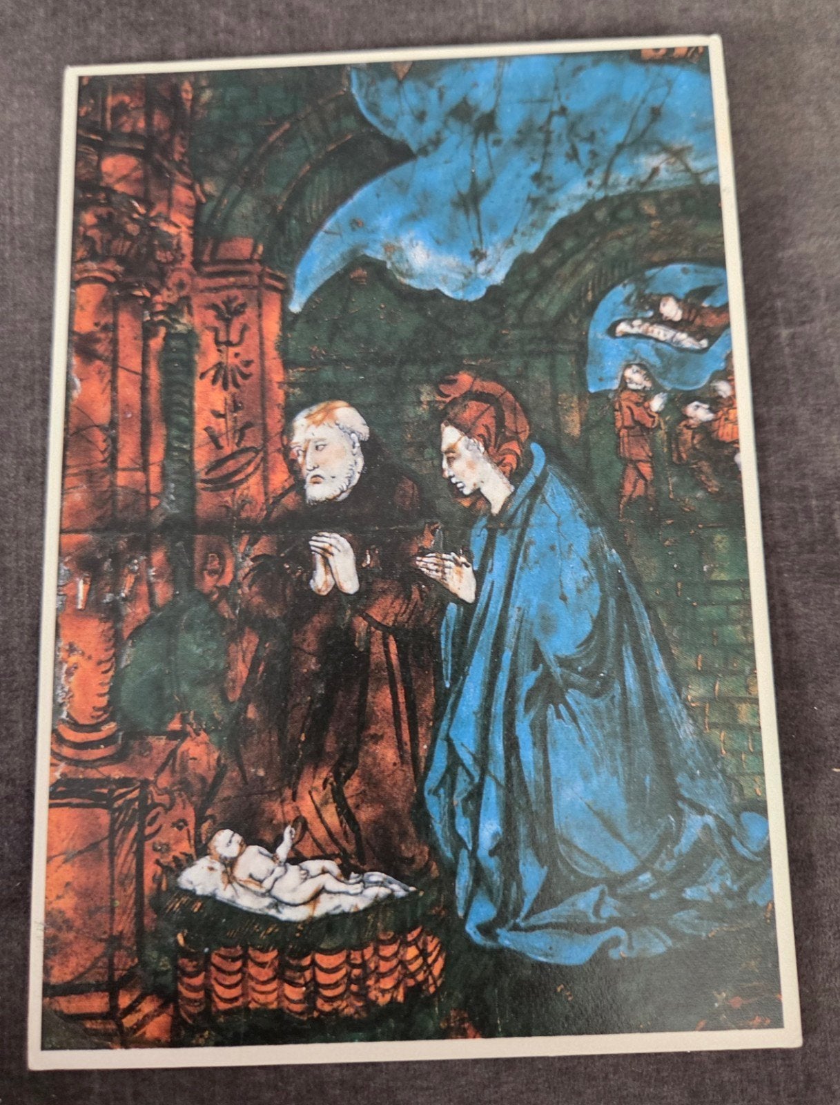 Oude kerstkaart: Geboorte van Christus, 1998, Verzamelen, Verzenden, 1980 tot heden, Gelopen, Feest(dag)