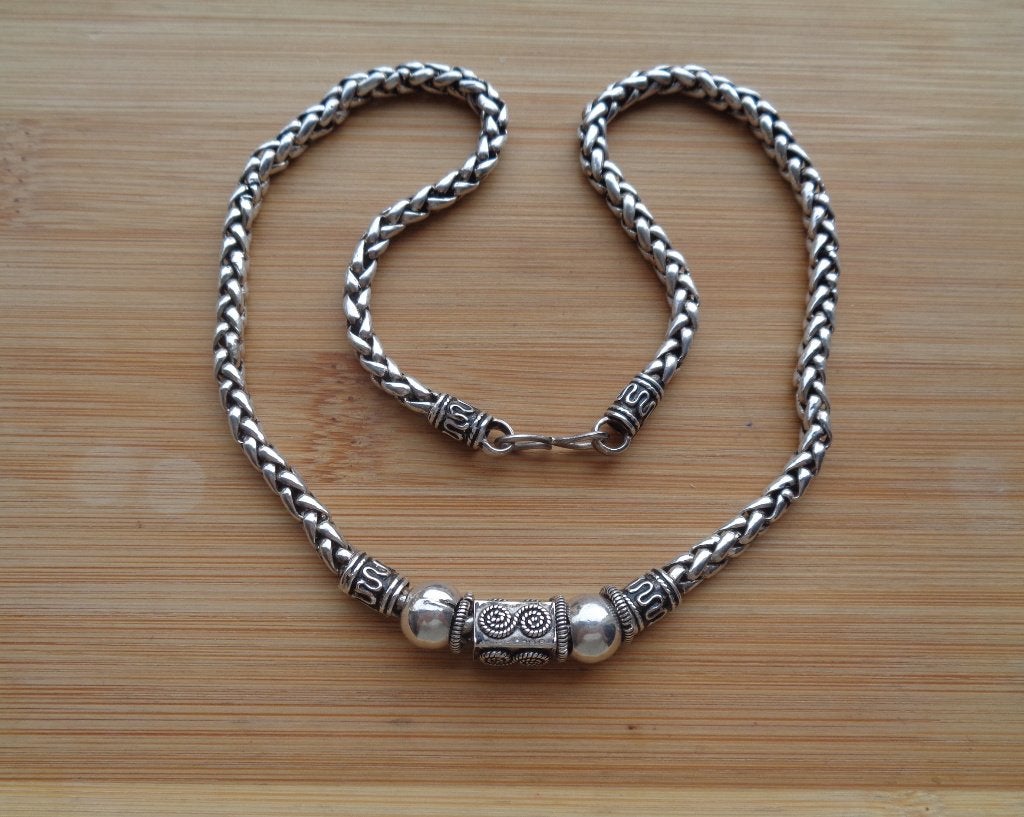 Zilveren vossenstaart ketting 59 gram [539], Met hanger, Verzenden, Zo goed als nieuw, Zilver
