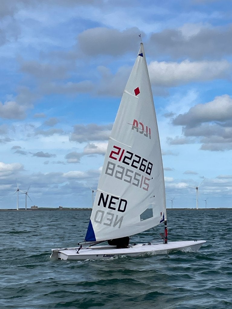 ILCA 6 PSA NED212268, 5 zeilen + 2 waltrailers, Watersport en Boten, Ophalen, Laser, Inclusief zeilen, Laser