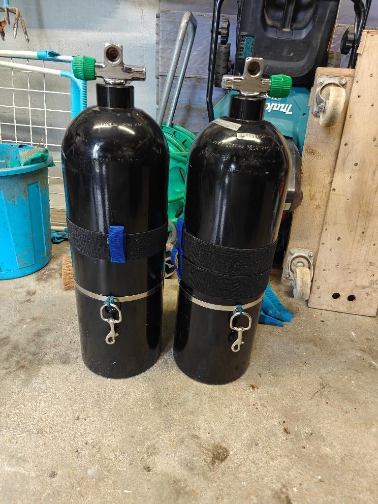 Sidemount set duikflessen 12.0 L Aluminium, Watersport en Boten, Duiken, Ophalen of Verzenden, Gebruikt, Duikfles