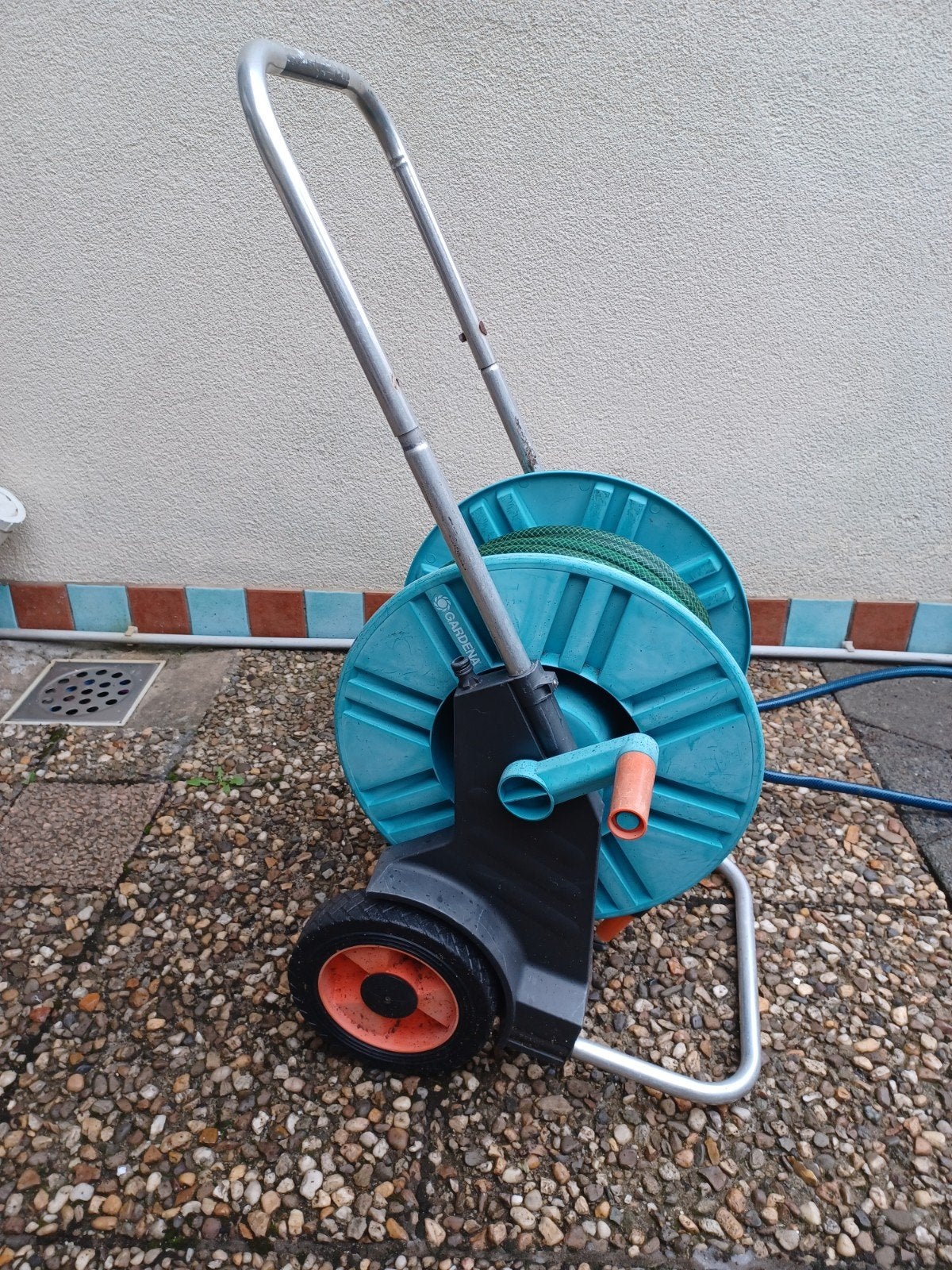 Gardena Tuinslanghaspel met slang, Ophalen, Gebruikt, Tuinslanghaspel