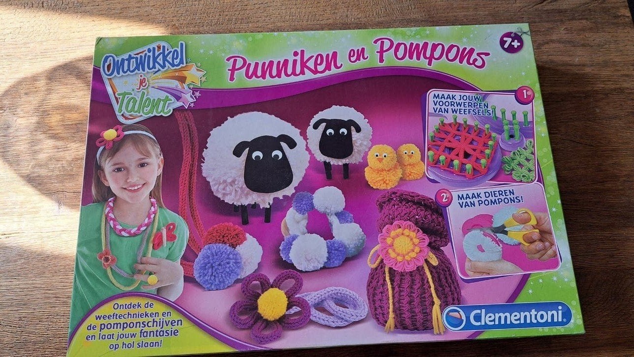 NIEUWE Clementoni Ontwikkel Talent: Punniken en Pompons, Textiel, Meerkleurig, Ophalen of Verzenden, Zo goed als nieuw