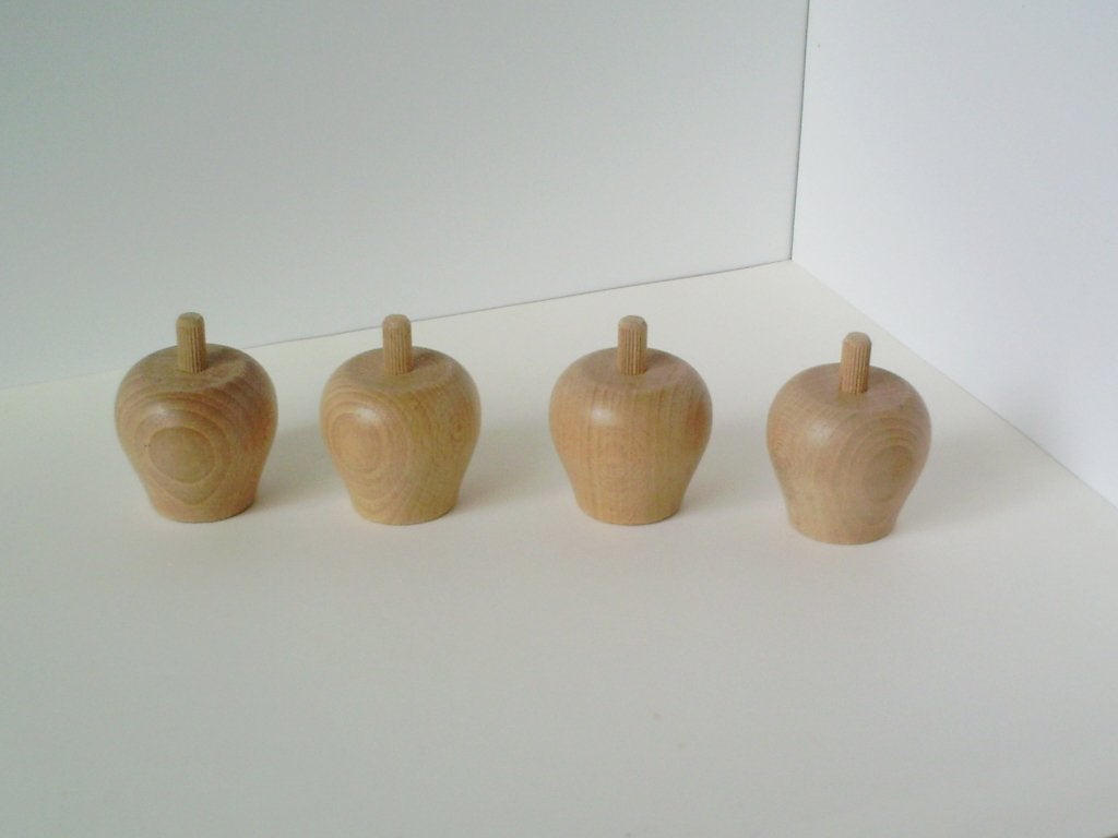 Vier kastpootjes 543. Beuken blank gelakt. Nieuw !!, Ophalen of Verzenden, Nieuw