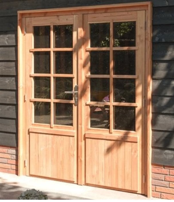 Douglas dubbele deur 8 ruits 170x201cm incl beslag, Ophalen, Nieuw, Minder dan 180 cm, Planken