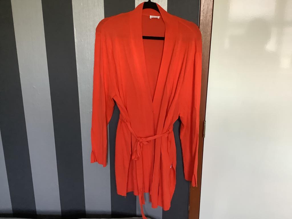 Gerry Weber oranje vest met ceintuur, maat L zomer, Ophalen of Verzenden, Zo goed als nieuw, Maat 42/44 (L), Oranje