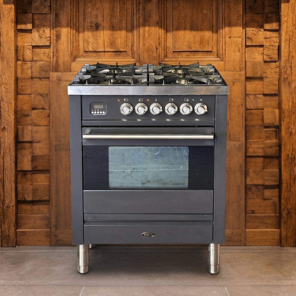 Boretti 70 cm · antraciet · 4 pits · conditierapport, Witgoed en Apparatuur, Fornuizen, 60 cm of meer, Refurbished, Ophalen of Verzenden