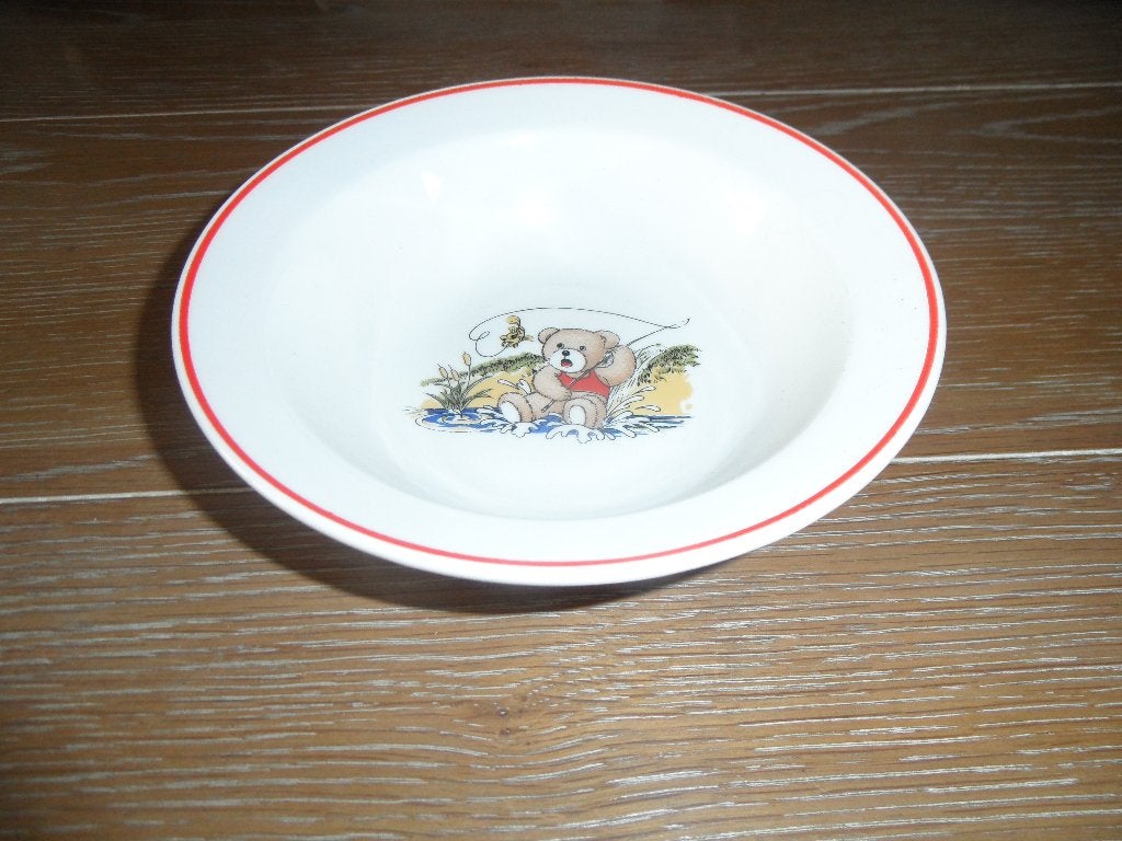 Leuk kinderbordje (pap, vla, soep) met afbeelding beertje, Ophalen of Verzenden, Zo goed als nieuw, Bord(en), Overige stijlen