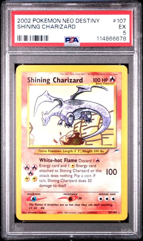 Shining Charizard Neo Destiny PSA 5, Ophalen of Verzenden, Zo goed als nieuw
