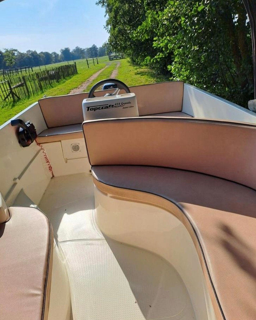 Topcraft 484 Grande Limited met 15pk Tohatsu + trailer, Watersport en Boten, Buitenboordmotor, Trailer, Zo goed als nieuw, Polyester