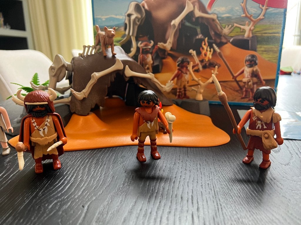 Playmobil Prehistorie mammoet skelet met jagers, Ophalen of Verzenden, Zo goed als nieuw, Complete set