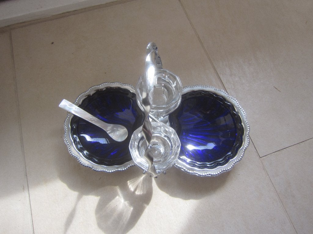 servies DUBBELE kaviaarschelp boterschelp Clamshell Caviar, Overige typen, Ophalen of Verzenden, Overige stijlen, Glas