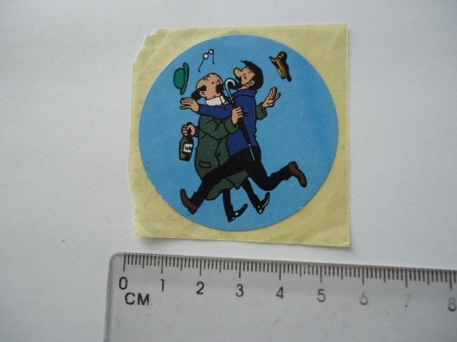 sticker oud Kuifje strip herge retro vintage zonnebloem, Verzenden, Zo goed als nieuw, Bedrijf of Vereniging